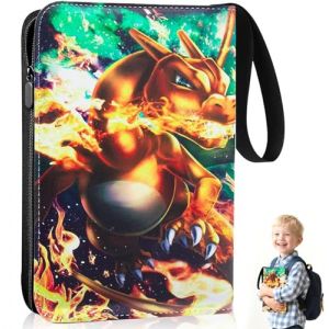 Kinfezlon Classeur Carte pour Pokemon, 50 pages de 400 Cartes, Album pour Pokemon, Album Cartes à collectionner, Porte Cartes en cuir Imperméable Fermeture éclair, un cadeau les garçons et les filles (Tuma-EU, neuf)
