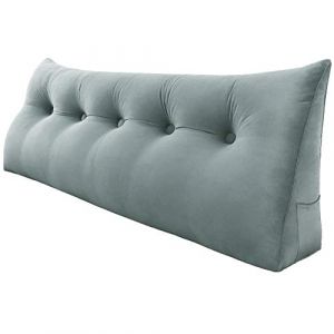 VERCART Oreiller Compens&eacute; 3 en 1 Support Lombaire Gros Traversin &agrave; Coins pour Chevet Cervical et Dos de Soutien Canap&eacute; Coussin Grands Dossier de T&ecirc;te de Lit Confortable Velours Gris Fonc&eacute; 160cm (VerCart, neuf)