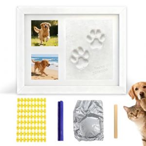 Kit Empreinte Chien Chat, Cadre Souvenir avec Empreinte en Argile, Kit d’Empreinte Bébé Main et Pied, Cadre Photo Mémorial pour Nouveau-né, Chien, Chat, à Suspendre au Mur ou à Poser, Blanc (STARTIDESEA, neuf)