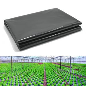 LINSOCLE Bache Noire Agricole, 2m X 10m Film Polyéthylène Noir de Bonne Qualité, Bache Jardin Anti Mauvaise Herbes, 4mil Film Plastique Noire pour Couvrir Les Jardin (Xinkongsky, neuf)