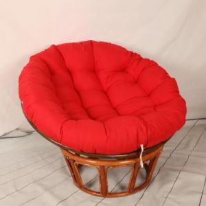 Tielag Coussin Rond &Eacute;pais pour Fauteuil Papasan - Jardin, Pivotant, en Panier, Chaise de Balcon - Rouge, 70 x 70 cm (Tielag, neuf)