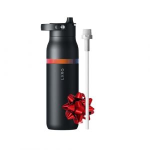 LARQ Bouteille Swig Top 680ml -Bouteille &agrave; large goulot en acier inoxydable &agrave; isolation sous vide | Garde l&rsquo;eau froide | Bouteille d&rsquo;eau r&eacute;utilisable pour le sport et les voyages | Obsidian Black (LARQ, Inc., neuf)