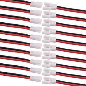 LinsyRC 10 Paires Adaptateur Connecteur Mâle et Femelle 2-Broches JST 1S 2.0 Pitch Câble pour Batterie 1S Lipo Drone de Charge Syma X5C X5SW SNAPTAIN S5C (LinSY, neuf)