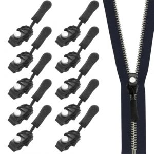 Lot de 10 Curseur Fermeture Eclair Clipsable, Reparation Fermeture Eclair, Remplacement Instantané Universel Curseur Fermeture Eclair pour Vestes,Manteaux (huahuafengshenla2, neuf)