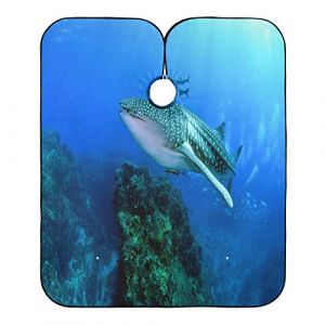 Requin Et Oc&eacute;an Bleu Blouse Coiffeur Anti-Taches Robe De Coiffure Accessoires Peignoir Coiffure Pour Barbiers Coiffeurs Salon 140X168Cm (guangzhouhongchenmaoyishanghanggerenduzi, neuf)