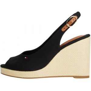 Tommy Hilfiger Espadrilles Compensées Femme Flag High Slingback à Bride Cheville, Noir (Black), 40 (Sandrini Calzature IN, neuf)