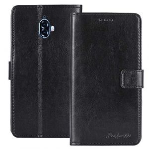 TienJueShi Noir Flip Retro Support &agrave; Rabat Cuir Housse Coque pour Blackview BV5900 5.7 inch &Eacute;tui Cas TPU Silicone Couverture Protecteur Case Portefeuille Cover (TienJueShiuk, neuf)