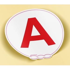 SC &reg; - Sticker/Autocollant - Disque A - Fiat 500 - Jeune Permis - Jeune Conducteur - 6 couleurs au choix - Fabrication Fran&ccedil;aise (Rose) (S-C, neuf)