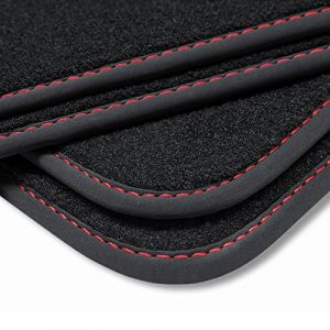 teileplus24 BV594 Tapis de Sol en Velours pour Ford Focus 4 Combi/Berline 2018- Protection du Marche Pied, Couture:Rouge (teileplus24 GmbH de Berlin, neuf)