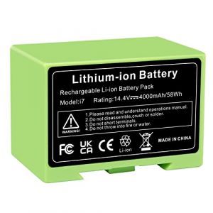 LabTEC 14,4 V 4000 mAh Batterie de Remplacement pour i7, Batterie Li-ION pour Roomba 7150 7550 3150 3550 4150 4552 i4 i4+ i3 i3+ i7158 i7550 i750 i750 20 466. 24864 ABL-D1 aspirateur (TENHUI INTERNATIONAL, neuf)