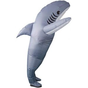 FXICH Costumes requin gonflables,Costume requin adulte Halloween costume de carnaval fête shark costume (costume de requin gonflable gris) (FXICH, neuf)