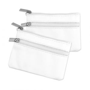 2 PCS &Eacute;tui &agrave; Cl&eacute;s, 11x8 cm, Porte Monnaie en Cuir PU pour Femme et Homme, Portefeuille Multifonction avec Compartiment, Porte-Cl&eacute;, et Porte Carte, Id&eacute;al pour Un Usage Quotidien (Blanc+Blanc) (lingwangmaoyi, neuf)
