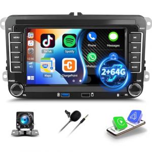 [2G+64G] Autoradio Android 13 Carplay pour VW Golf 5 6 Polo T5 Tiguan Passat Caddy Seat Skoda, écran Tactile 7 Pouces avec GPS Android Auto, HiFi FM/RDS BT, caméra de recul, Micro (xinshunhangdianpu, neuf)