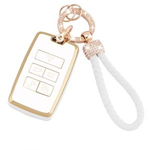 Koaudb Housse pour porte-cl&eacute;s de voiture pour Discovery Sport Defender Range Rover Evoque Sport Velar Jaguar XE XF XJ 5 boutons &eacute;tui de protection en TPU souple avec porte-cl&eacute;s(Rov-5) (Koaudb, neuf)