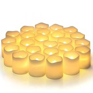 24 Pièces Bougies LED Flamme Vacillante,Chandelles Clignotantes Lampe,Chauffe-Plat Électriques Sans Flamme Petite Bougie,pour La Maison Décorations de Noël Mariage Pâques Decoration (YChengyz, neuf)