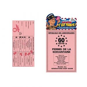 Les Colis Noirs LCN - Permis de la 60aine - 60 Ans Soixantaine Cadeau Humoristique F&ecirc;te Anniversaire - 652 (⭐ MAELSA ⭐, neuf)