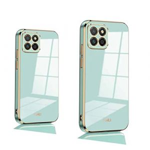 PEIYE Coque pour Honor X6 / Honor 70 Lite/Honor X8 5G (6.5"), &Eacute;tui TPU Antichoc Silicone [ Galvanis&eacute; Cadre Or ] Protection Pochette -Vert (Zanwon, neuf)