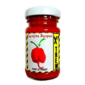 Purée de piment frais CAROLINA REAPER 60ml pour sauce carolina reaper piment entier ecrasé - piments le plus fort du monde - sauce (amazseb, neuf)