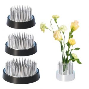 AMONENZ 4 Pi&egrave;ces Argent Ikebana H&eacute;risson, 4 Tailles D23+D34+D40+D46 Fleur Grenouille, Florale Fixe Outil Arrangement en Acier Inoxydable, pour Maison, Magasin de Fleurs, Bureau, Salon de Th&eacute; (AMONENZ, neuf)