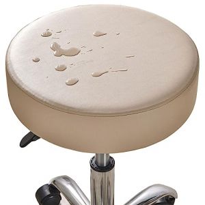 Housse De Tabouret Rond Imperméable,1/2/4/6 Pièces Cuir PU Housse De Protection Housse De Coussin De Siège De Couvre Tabouret De Bar Élastique Protecteur De Chaise Ronde ( Color : Khaki , Size : Set o (Pooneeliff, neuf)