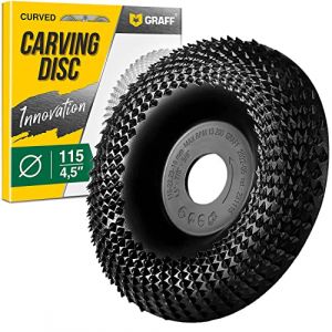 GRAFF Disque Bois Meuleuse 115mm – Disque de Sculpture sur Bois – Disques de Meulage pour Façonner, Meuler et Couper – Outils Bois Menuiserie 115 mm, Roues pour Meuleuse d'angle (UAB Handproftools, neuf)
