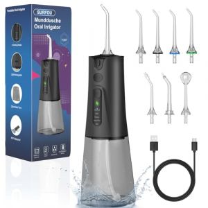 SURFOU Jet Dentaire Hydropulseur Professionnel Hydropulseurs et Irrigateurs, Water Flosser for Teeth Nettoyage Dents Jet D'eau, Détartreur Dent Nettoyeur Pulseur Jets Interdentaire Irrigateur (CHUNXU TRADING, neuf)