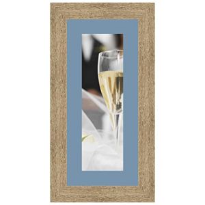 Cadres Photos pêle mêle multivues Bleu Clair 1 Photo(s) 10x30 Passe Partout, Cadre Photo Mural 15x35 cm Naturel Beige, 3.5 cm de Largeur (RK Cadres, neuf)