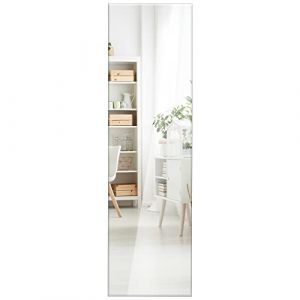GOPLUS Miroir Mural Pleine Longueur, 110 cm x 38 cm Miroir rectangulaire sans Cadre avec Accessoires de Montage Mural, Miroir Long pour Dressing Chambre Salon vestiaire (Augenstern24, neuf)