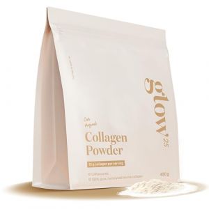 Collagene en poudre Glow25&reg; [450g] &ndash; L'Original &ndash; Collag&egrave;ne premium hydrolys&eacute; pur &ndash; Peptides de type 1 et 3 &ndash; Haute Solubilit&eacute; &ndash; Collag&egrave;ne naturel &ndash; Collagen (glow25, neuf)