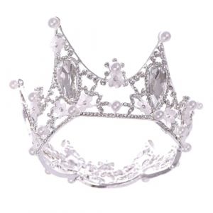 FOMIYES bandeau strass couronne baroque robe soiree Diadème de mariée robe de soiree robe gala coiffe de mariée casque de mariage pour la mariée diadème de bijoux Tiare alliage blanche (Family&Personal, neuf)