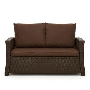 Setgarden&reg; Coussin pour banc - Coussin de si&egrave;ge ext&eacute;rieur pour banc de jardin en polyrattan - Housse de coussin pour banc de jardin en rotin pour balancelle en rotin (Marron, 110 x 60 x 50 cm) (setgarden, neuf)