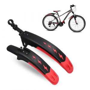 ZUKKA Ensemble de Garde-Boue Avant et arri&egrave;re universels pour VTT, v&eacute;lo de Course, Convient pour v&eacute;los de 24 &agrave; 29 Pouces, Rouge (SUNTEK CYCLE, neuf)