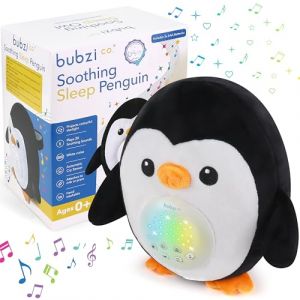 Veilleuse Bebe Capteur Activé par Cry Enfant Dodo Doux Pingouin - Cadeau Bébé Peluche Berceuse Bebe-Bruit Blanc Sons Musique Lu-mières-Jouet Enfant-Cadeau Naissance Fille et Garçon Unique (Bubzi Co™ Europe, neuf)