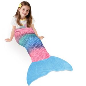 Catalonia Classy Couverture queue de sir&egrave;ne pour enfants, sac de couchage doux et chaud en polaire pour filles, tout-petits, adolescents, 155 x 48 cm, motif &eacute;cailles de poisson (Living Design Europe, neuf)