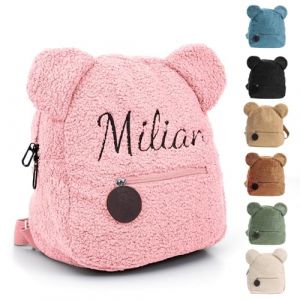 Personnalisable Sac a Dos Enfant, Broderie Petit Sac &agrave; Dos Bebe, Cartable Maternelle Fille Garcon, Sac &agrave; Dos Ecole B&eacute;b&eacute; Cr&egrave;che, Sacs &agrave; Dos Pour Enfant, Sac a Dos Personnalis&eacute; Enfant Prenom (Rose) (HB Personalized Workshop, neuf)