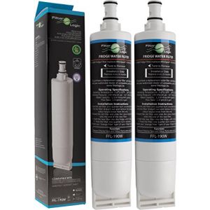 FilterLogic FFL-190W | 2x Filtre à eau compatible avec Whirlpool SBS200 484000008726 SBS002 - Hotpoint 46195027119 481248088024 - Wpro USC009 Clean Ice Water Filter Cartouche réfrigérateur américain (Filtreau, neuf)