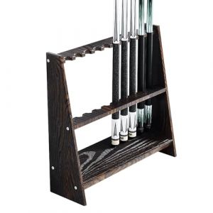 Guoyoocc Support de Queue de Billard autoportant - Au Sol,Porte-Queue de Billard pour la Maison,Le Bar,Le Club,la Salle de Billard Bois-Stable et Durable,Installation simple10/12 Trous (xiaoguofeng, neuf)