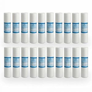 Bellerofonte Filtre s&eacute;diments 10 pouces 25 microns en polypropyl&egrave;ne. &Eacute;limine le sable, le limon, les particules de rouille et les impuret&eacute;s en suspension jusqu'&agrave; 25 microns 20 pi&egrave;ces (Bellerofonte, neuf)