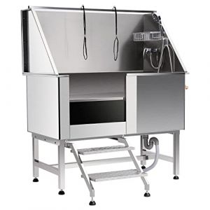 SNUGENS Baignoire pour Animaux de Compagnie, Baignoire de Toilettage en 304 INOX pour Chiens Chats de 118KG Max., Baignoire en 304 Acier Inoxydable pour Bain de Chien (weitingeu, neuf)