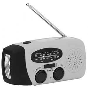 SEAFRONT Radio Solaire d'urgence AM/FM IPX3 &Eacute;tanche - Dynamo &agrave; Manivelle, Lampe LED, Chargeur USB 1200mAh, NOAA pour Camping et Randonn&eacute;e (Mod&egrave;le Am&eacute;ricain) (Chasoe, neuf)