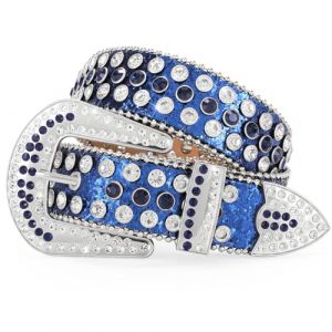 WERFORU Ceinture Strass pour Femme et Homme Ceinture Cowboy Western avec Clout&eacute; Pour Jeans et Pantalons (WERFORU FR Store, neuf)