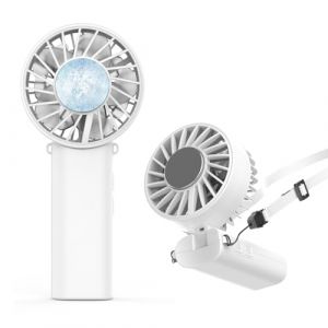 LUTW Mini Ventilateur Portable, Rechargeable USB Petit Ventilateur de Poche, Réglable à 120°, Ventilateurs Turbo Portatif de Refroidissement pour Voyage, Bureau, Maison, Blanc (LUTW-EU, neuf)