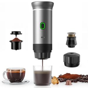 Machine &agrave; Expresso Portable 3 en 1, Machine &agrave; Caf&eacute; &Eacute;lectrique pour Camping et Voiture, Auto-Chauffante, USB-C Rechargeable, 12V Expresso Machine a Cafe pour Capsule (bestysb, neuf)