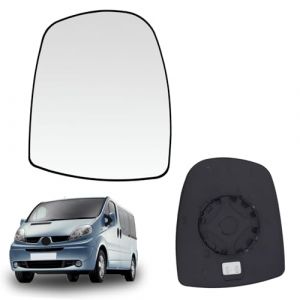 Mingke Verre de R&eacute;troviseur Droite Compatible avec Renault Trafic MK2 Opel Vivaro A Nissan Primastar 2001-2014,Glace Retroviseur Exterieur avec Chauffant et Plaque de Support (Wayne Base, neuf)
