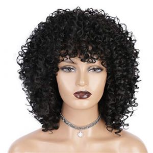 Perruques Courtes Boucl&eacute;es Afro Cr&eacute;pus Boucl&eacute;s Perruques Africaines Bizarres Femmes Noires Perruques Courtes Ondul&eacute;es Cheveux Courts Perruques Synth&eacute;tiques Perruques Boucl&eacute;es Cheveux Noirs Naturels P (ydxdsp, neuf)