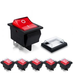 Innfeeltech 6 mini interrupteur à bascule rouge kcd4-101 interrupteur à bascule à 4 broches avec 3 bouchons étanches (XINGZHI TECH, neuf)