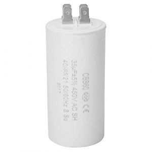 CBB60 450V Condensateur 35uF,condensateur de démarrage de moteur 4 broches ESR0.2,Condensateur respectueux de l'environnement,Corps en Plastique Cylindrique Blanc (Sharainny, neuf)