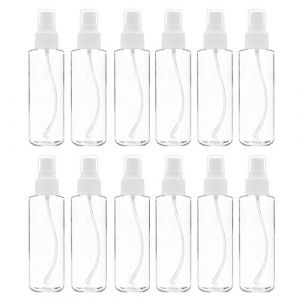 Wadakada Paquet de 12 Flacons de Pulv&eacute;Risation Transparents une Brume Fine 120 Ml (4 Oz) avec Capuchon de Pulv&eacute;Risation de Pompe, pour le Voyage, Huiles Essentielles, Parfums (fenghuangmaoyi, neuf)