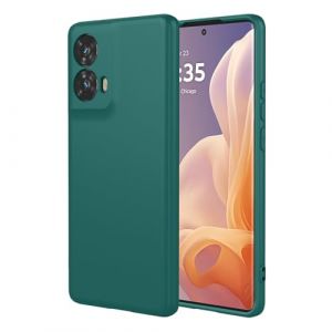 ILING Coque pour Motorola Moto G85 5G, Simple Couleur Unie Dos Souple Silicone Liquide TPU Bumper Antichoc Housse Tr&egrave;s Mince Mat &Eacute;l&eacute;gant Femme &Eacute;tui (Vert fonc&eacute;) (Wanten, neuf)