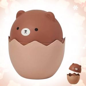 FISH DRAGATE Mini poubelle de bureau avec couvercle, poubelle cosm&eacute;tique, petite poubelle de table en forme d'ours marron, bo&icirc;te &agrave; mouchoirs, bo&icirc;te de rangement multifonctionnelle, poubelle de table (DiUDUO, neuf)